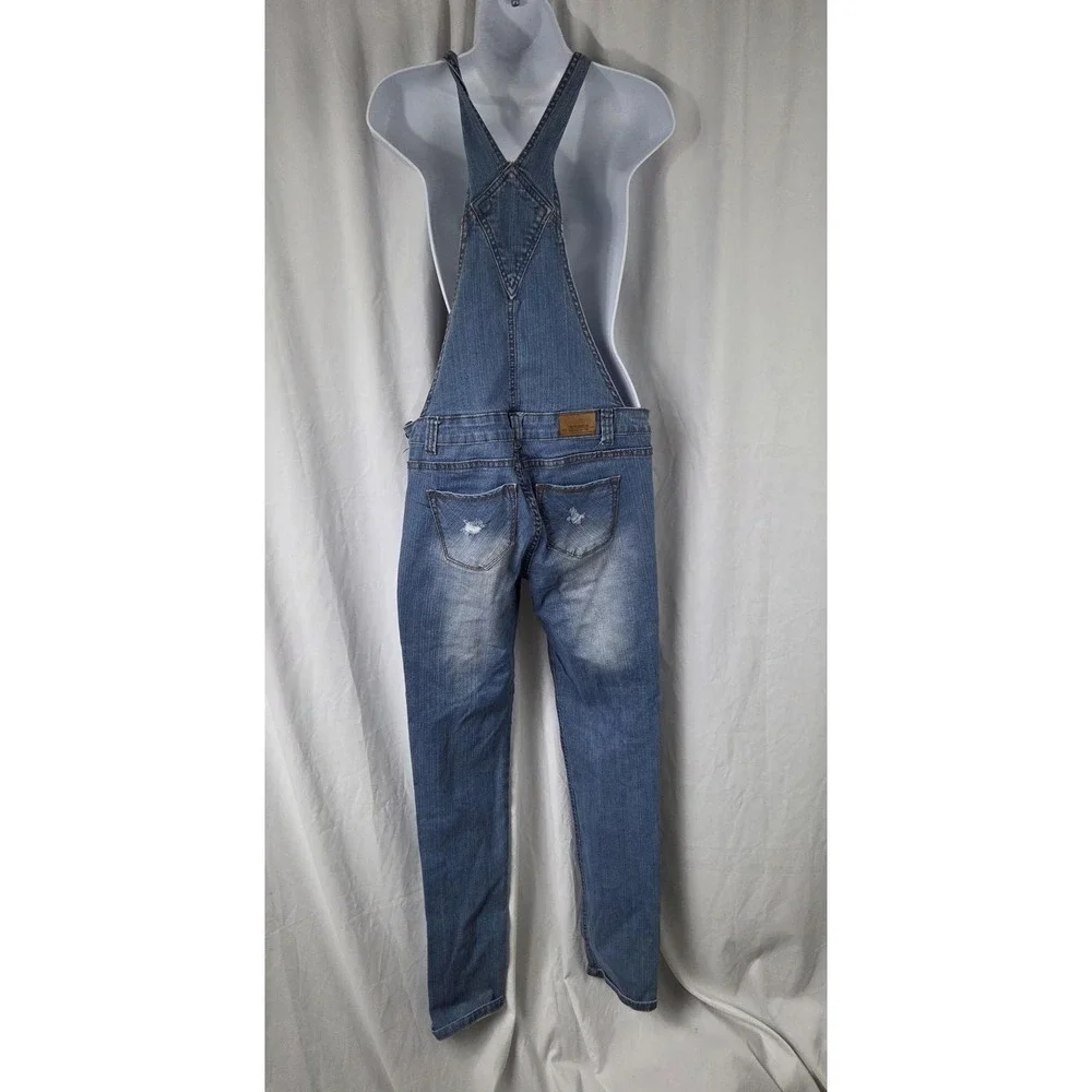 C'est Toi Jeans Overalls Womens Medium Blue Denim Ripped Distressed Bib Pockets